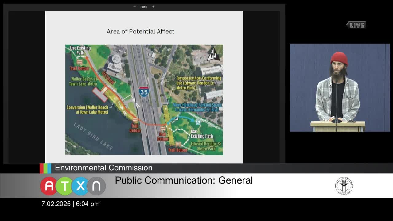 Austin discusses I-35 development impacts on Edward Rendon Senior Park and water projects