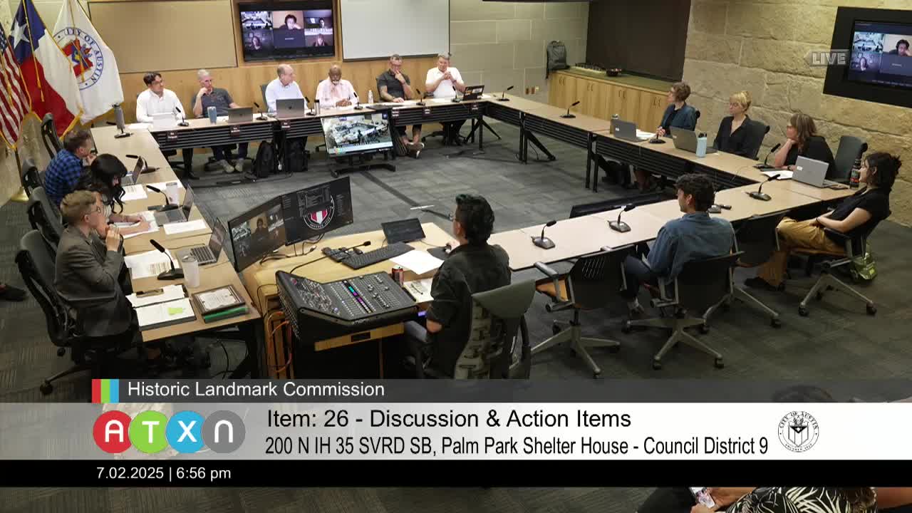 Austin Commission begins historic zoning process for Palm Park Shelter House