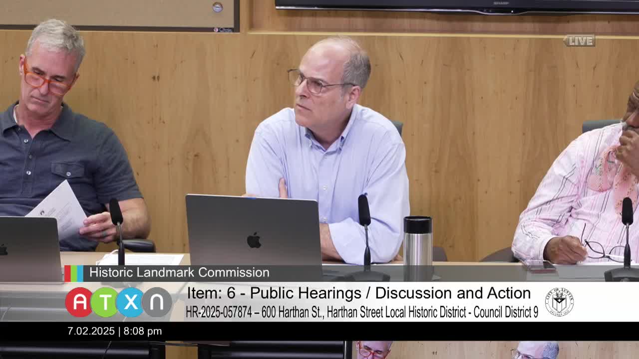 Commissioner Laroche supports landmark permit for historic district renovations