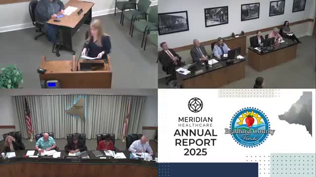 Meridian asks Bradford County for Baker Act matching funds; board requests quarterly reports