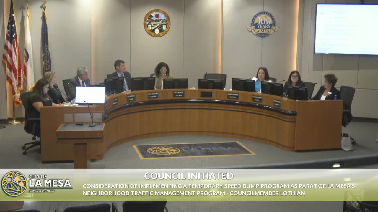 La Mesa council directs staff to study temporary neighborhood speed-hump pilot after residents press for faster relief