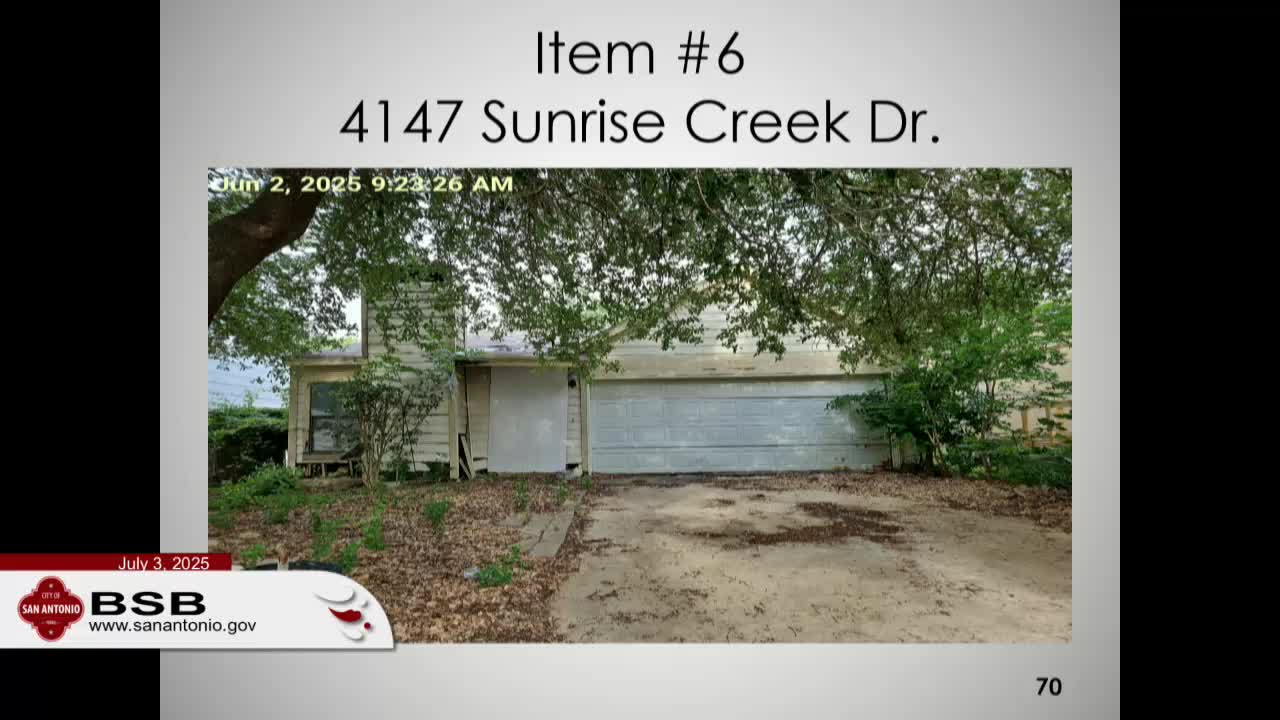 City officials recommend demolition of unsafe structures on Sunrise Creek Drive
