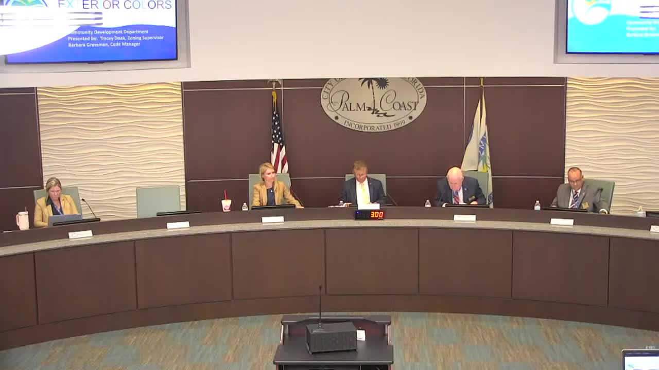 Palm Coast City Council debates changes to home exterior color ordinance