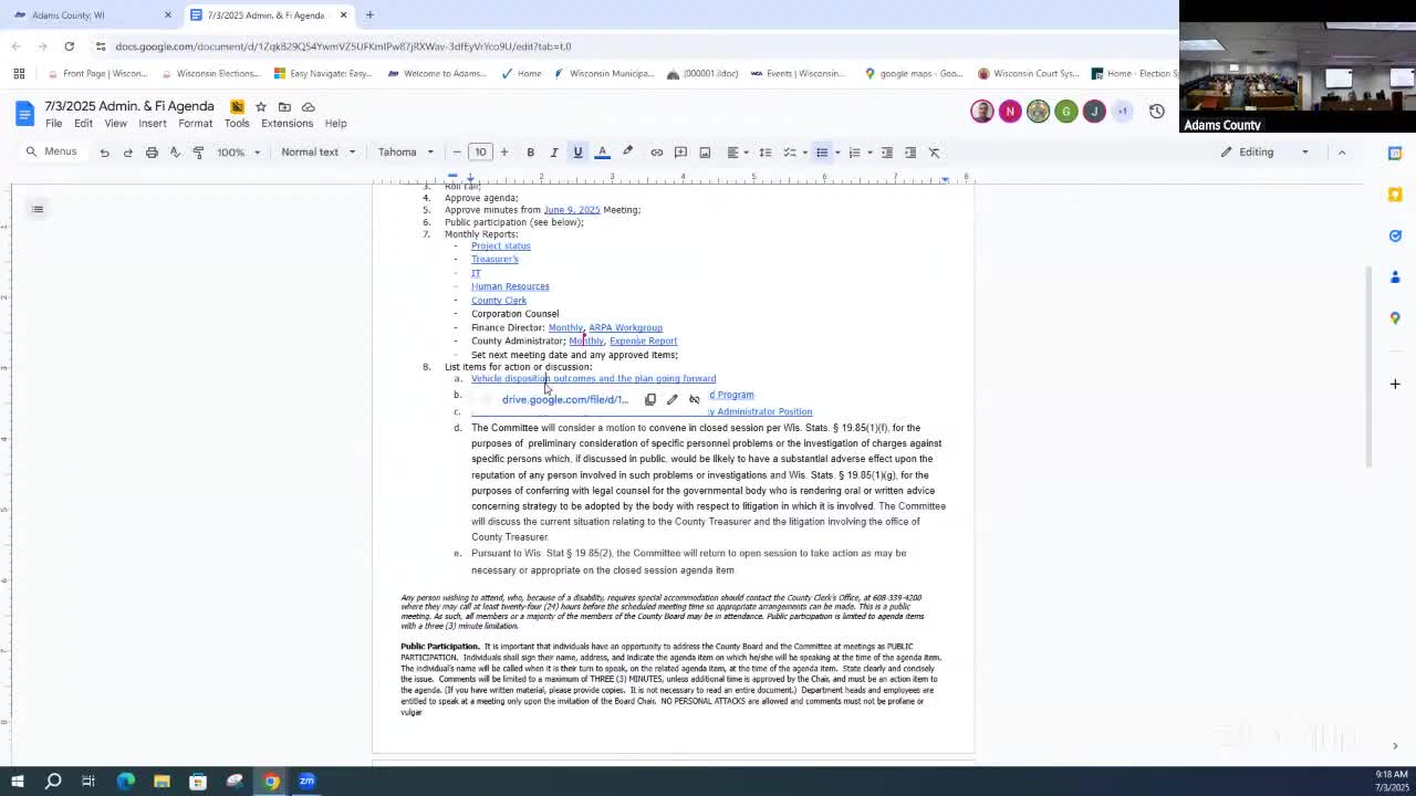 Committee reviews county fleet disposition plan; finance director to return with sale data