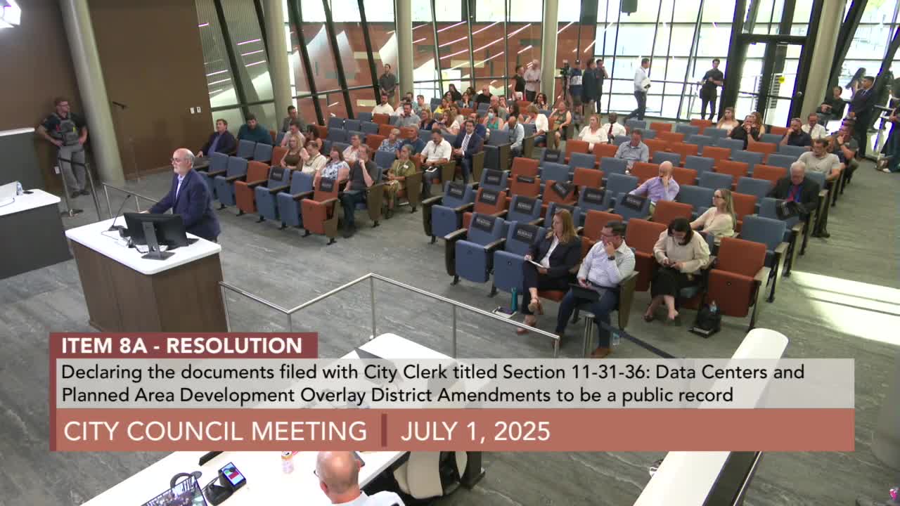 Mesa council introduces data‑center zoning amendments; industry seeks clarifications