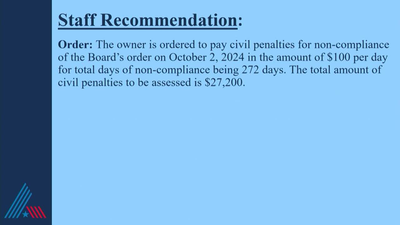 City Board imposes $27K penalties on owner for delayed renovation permits