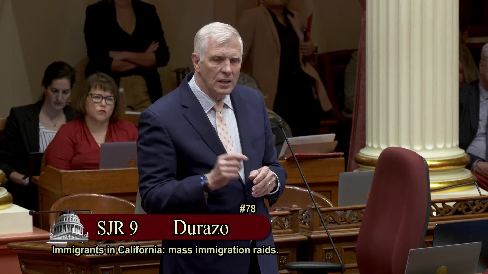 California Senate debates SJR 9 addressing immigration rights and federal enforcement policies