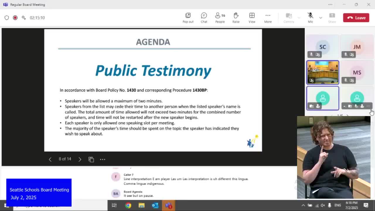 Southwest Seattle community opposes relocation of Interagency Academy at public testimony