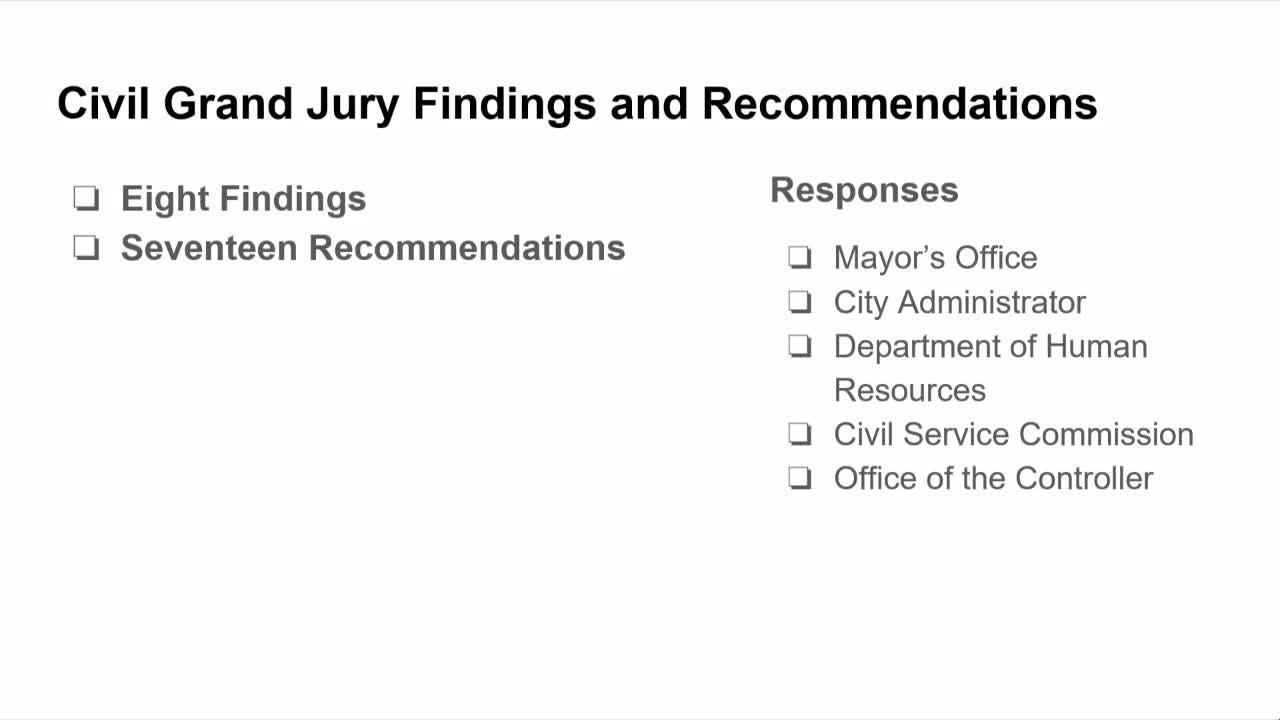 Civil Grand Jury urges San Francisco Board of Supervisors to monitor hiring reforms