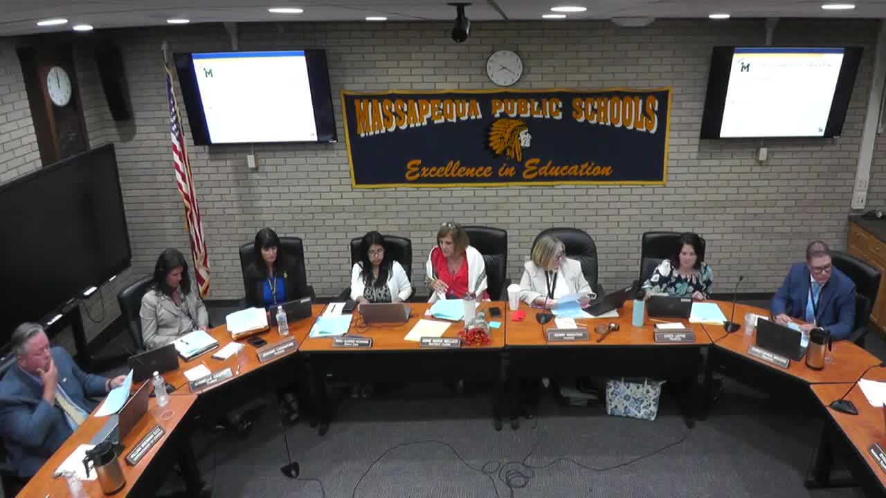 Massapequa board adopts 2025–26 budget and sets tax levy; total budget $250.39 million