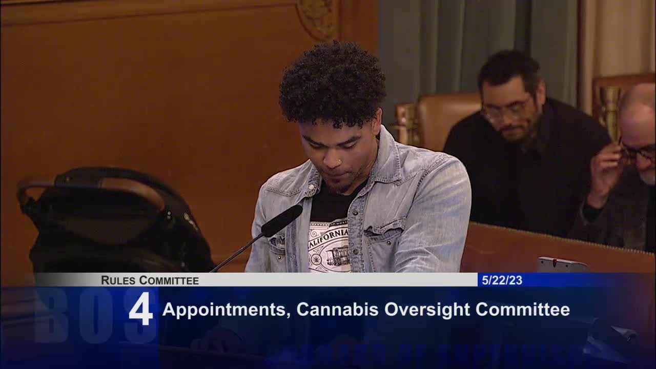 Malcolm Weitz advocates for San Francisco cannabis community in committee application