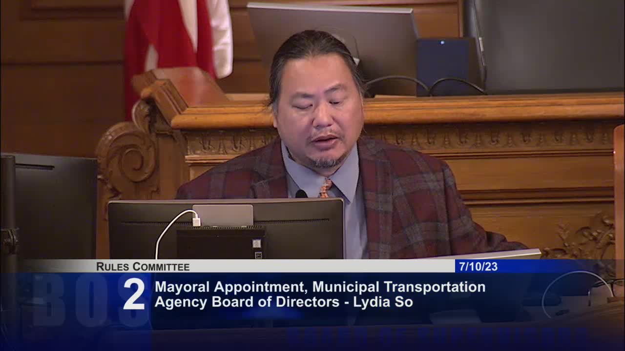 Activists advocate for Lydia So's appointment to San Francisco MTA commission