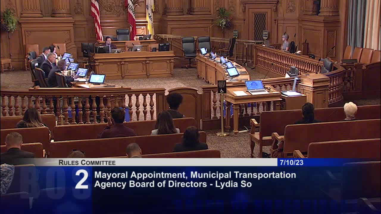 San Francisco supervisors endorse Lydia So's appointment to SFMTA board