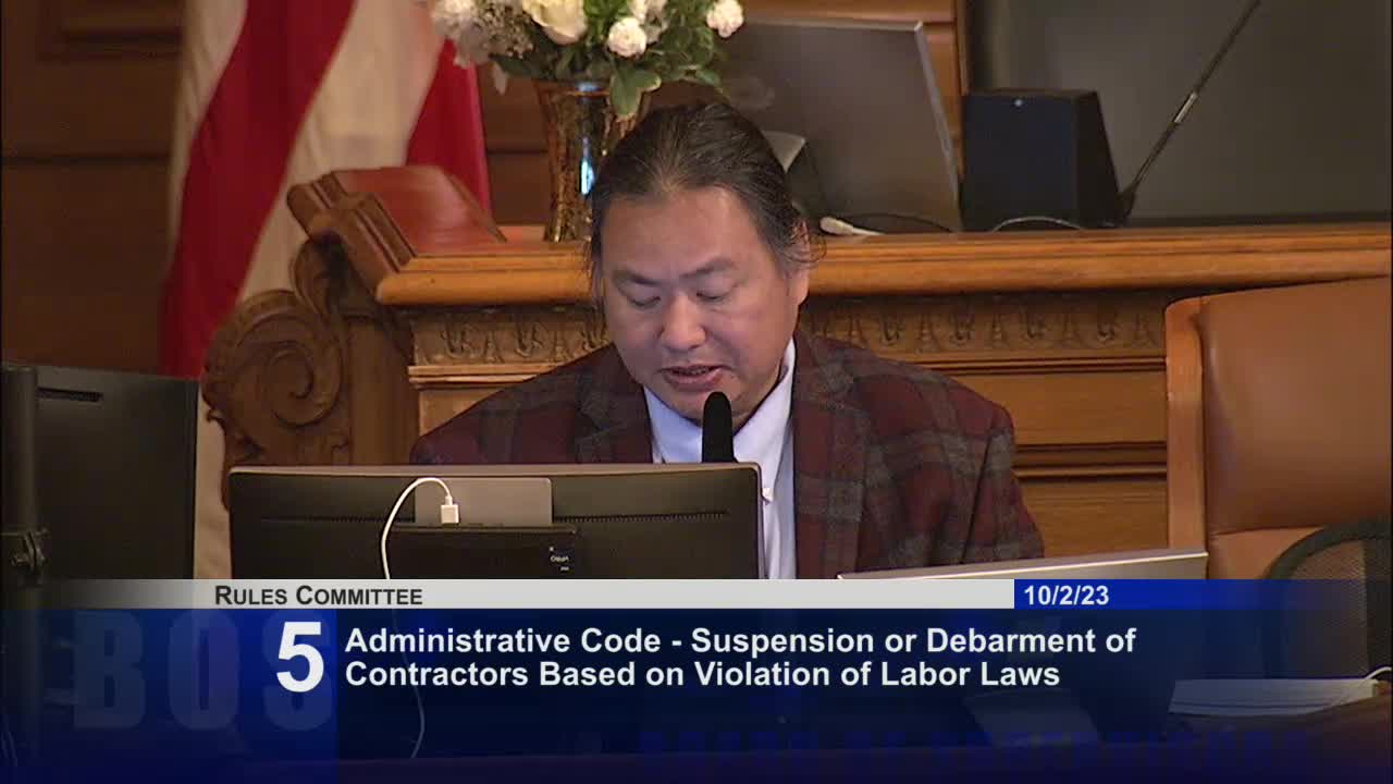 San Francisco Board passes legislation to suspend contractors violating labor laws