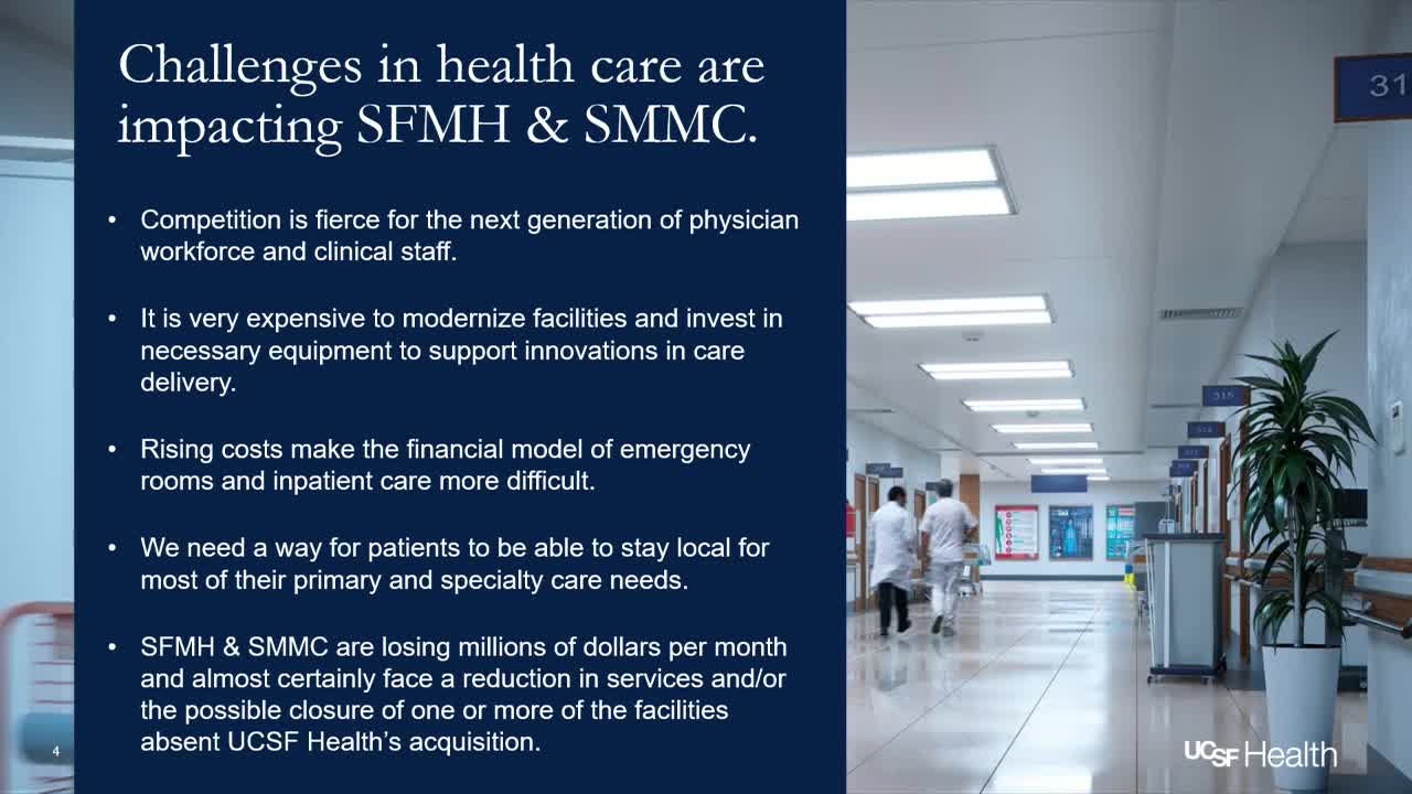 UCSF acquires St. Francis and St. Mary's to enhance community healthcare services