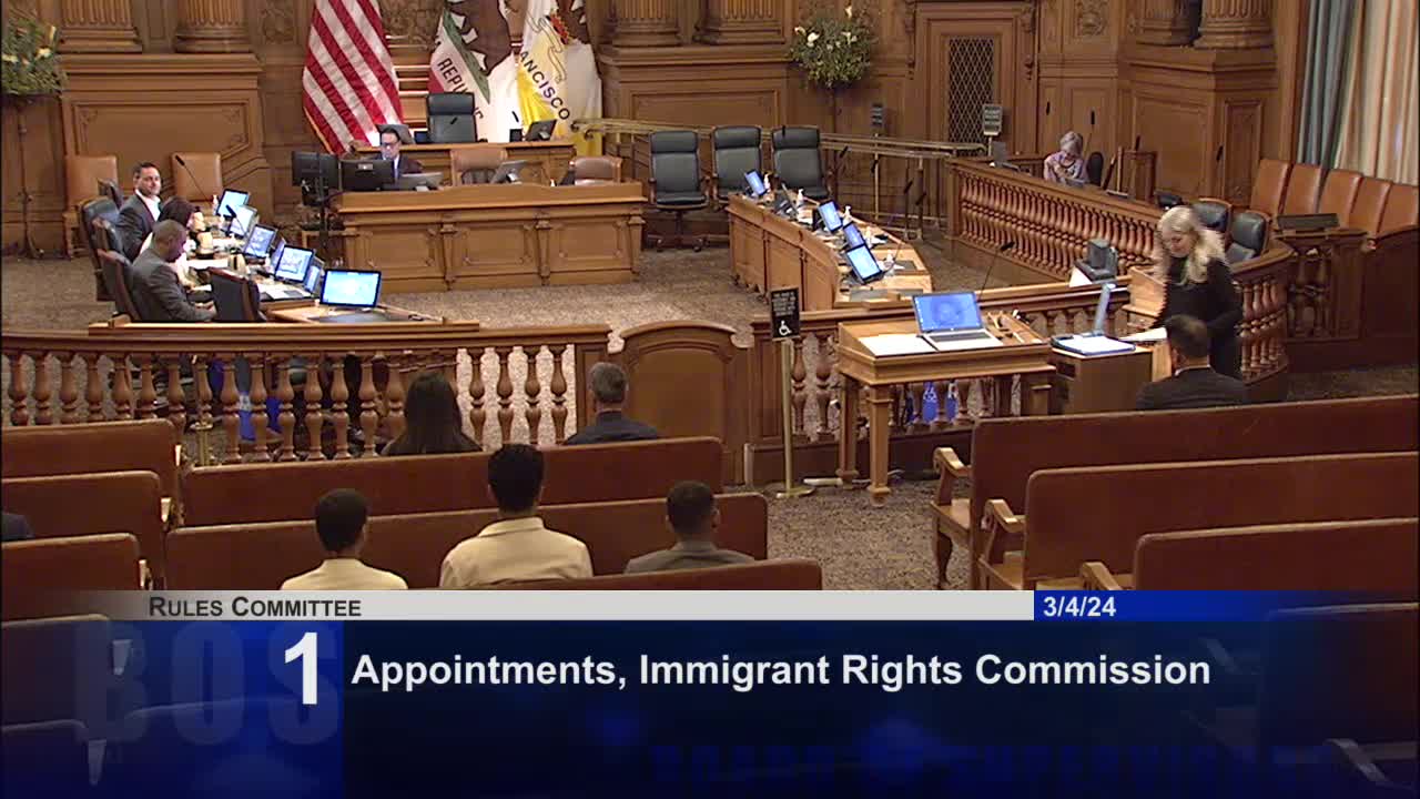 Director Rivas supports reappointments to Immigrant Rights Commission at Rules Committee meeting