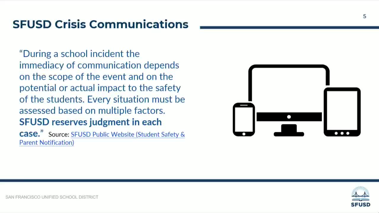 SFUSD outlines crisis communication strategies and safety protocols for school incidents