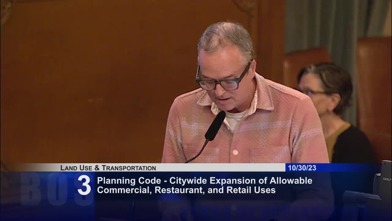 Supervisor Ronan advocates for legislation supporting small businesses in city committee meeting
