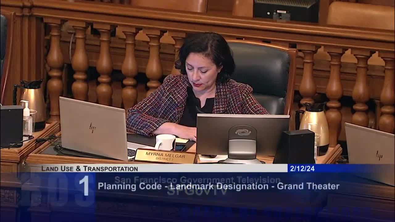 San Francisco Planning Commission designates Grand Theater as landmark for community preservation