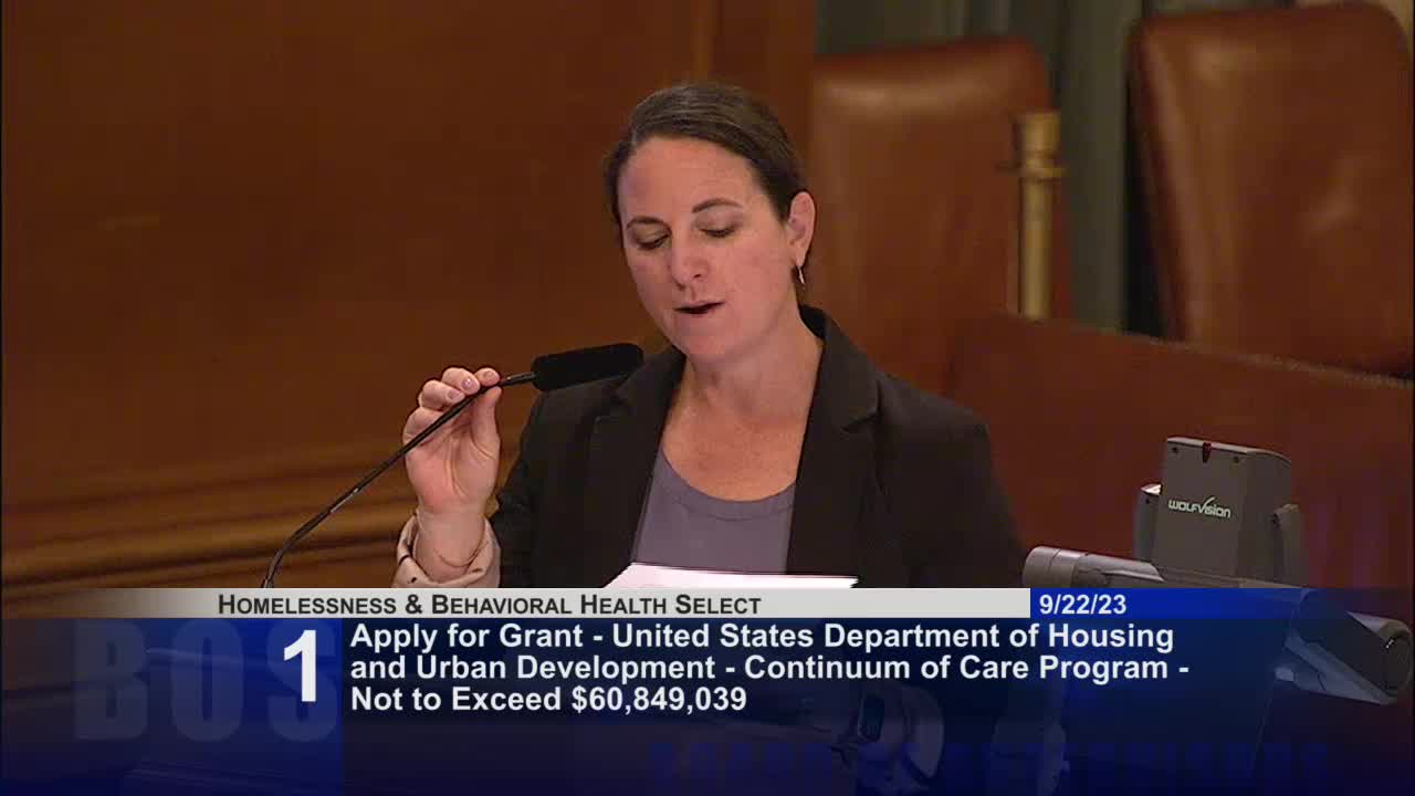 San Francisco's HSH applies for $60M HUD grant for homeless services