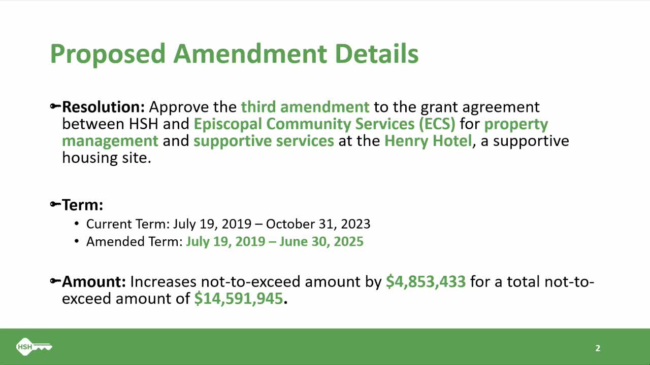 City Council extends supportive housing agreement with Episcopal Community Services through June 2025