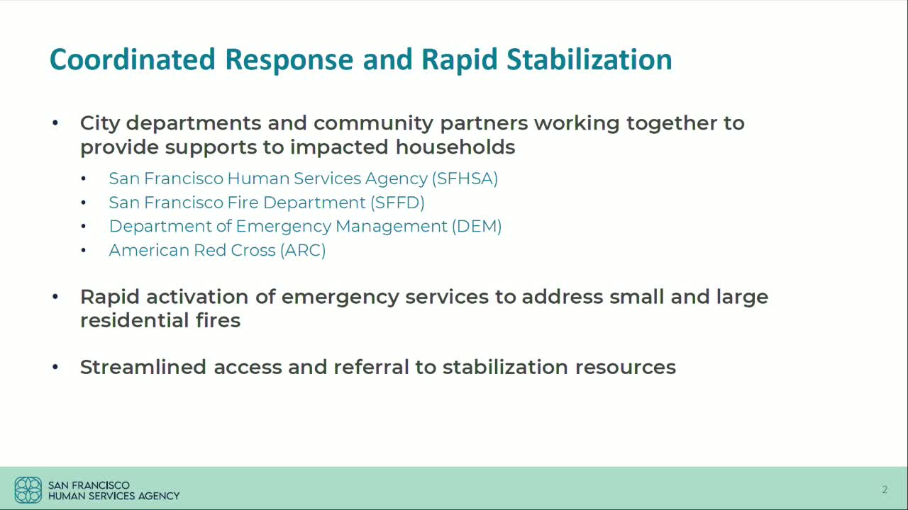 San Francisco agencies enhance response for fire-displaced households with coordinated services