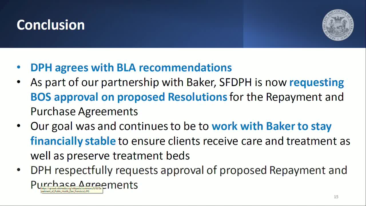 Baker CEO Trentang seeks supervisors' support for healthcare legislation