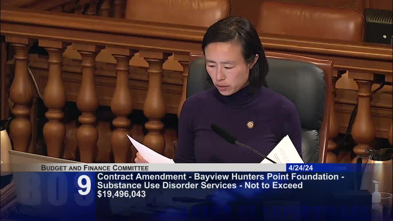 Supervisors approve Bayview Hunters Point Foundation's methadone program contract renewal