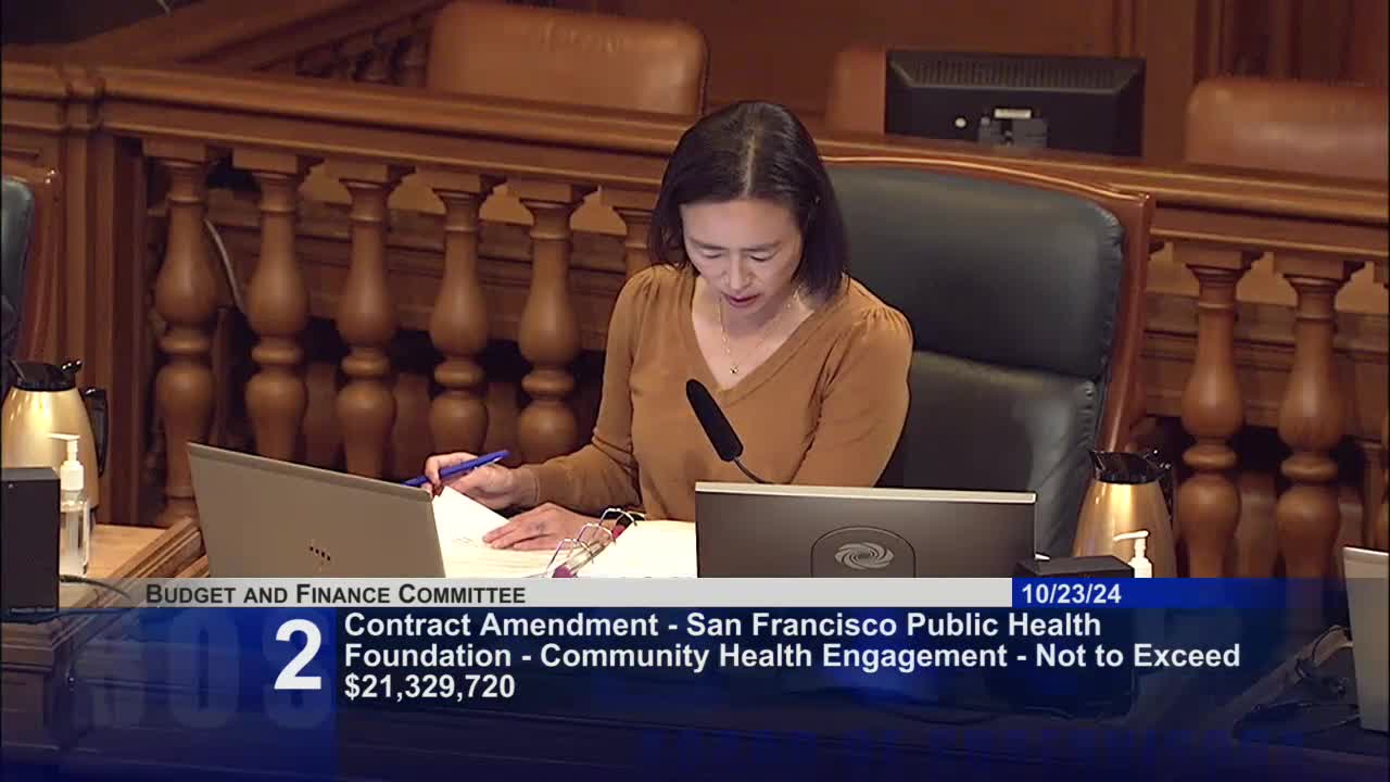 San Francisco Public Health Foundation contract amendment extends funding for community wellness programs
