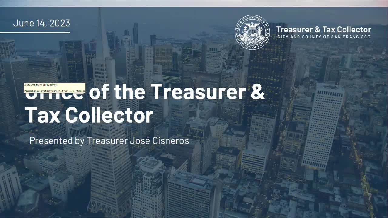 San Francisco Treasury Office Reports Fiscal Success and New Tax Programs