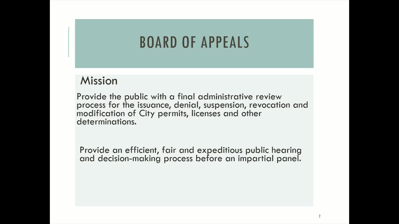 Board of Appeals updates permit process and proposes fee adjustments