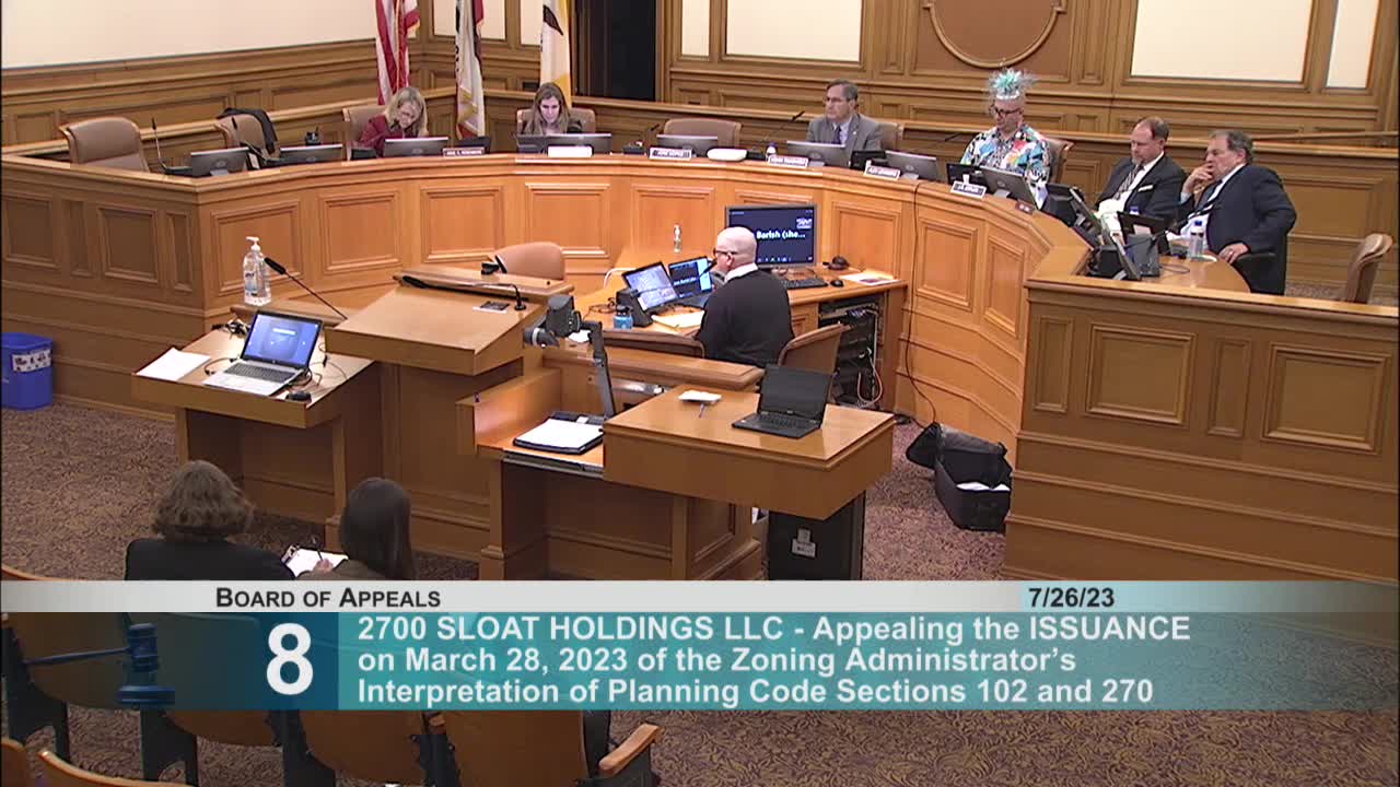 San Francisco residents debate zoning appeals against skyscraper development at 2700 Sloat