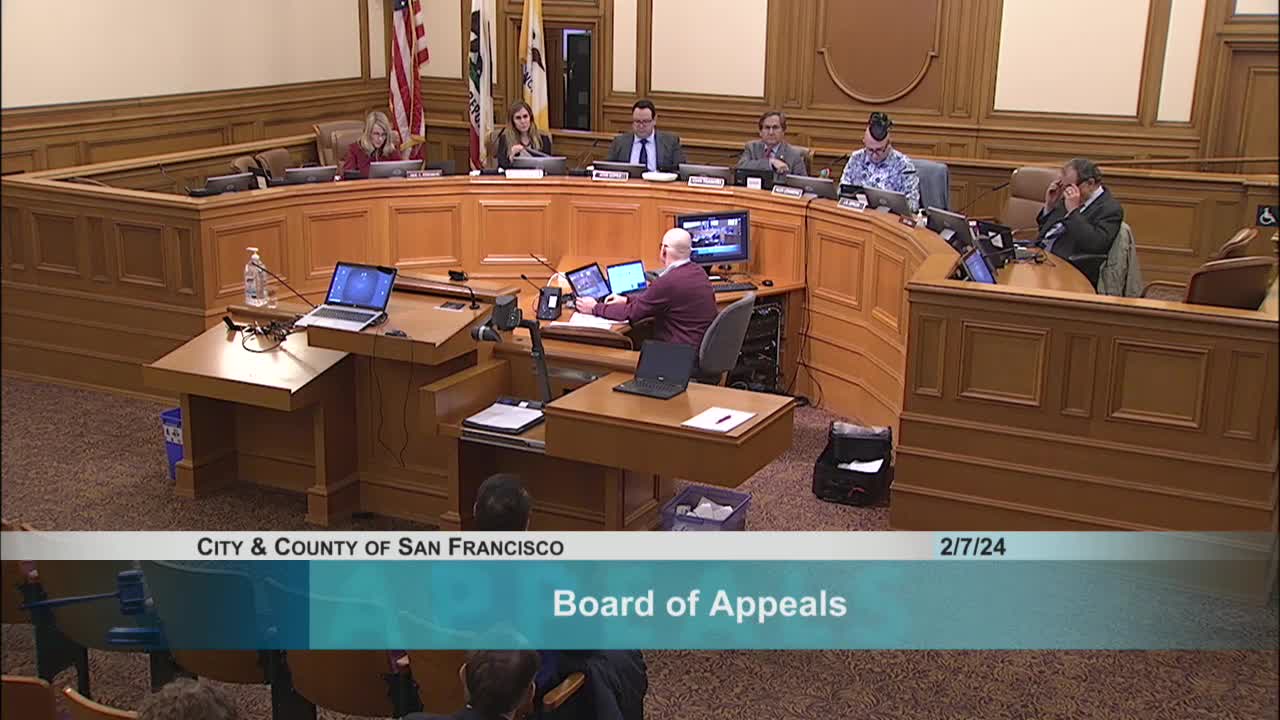 Board of Appeals convenes with President Lopez leading discussion on public comment rules