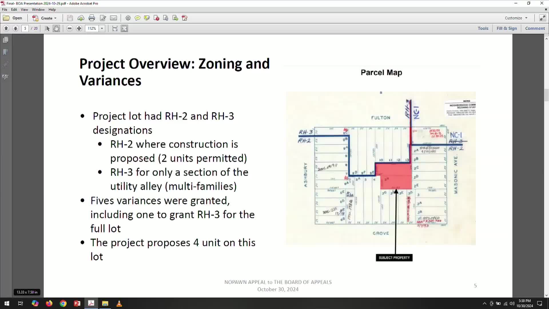 Residents appeal zoning variance for safety concerns at troubled development site
