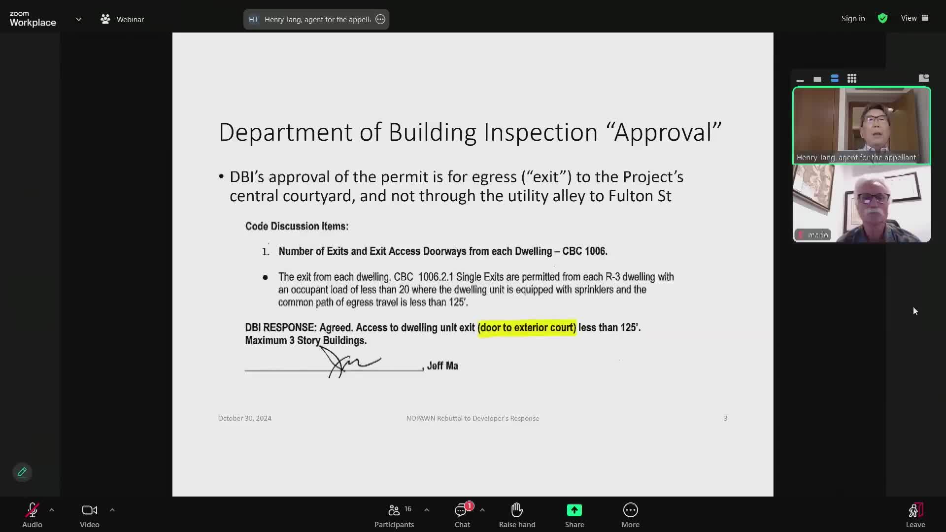 Building Inspections clarifies egress definitions for Fulton Street project