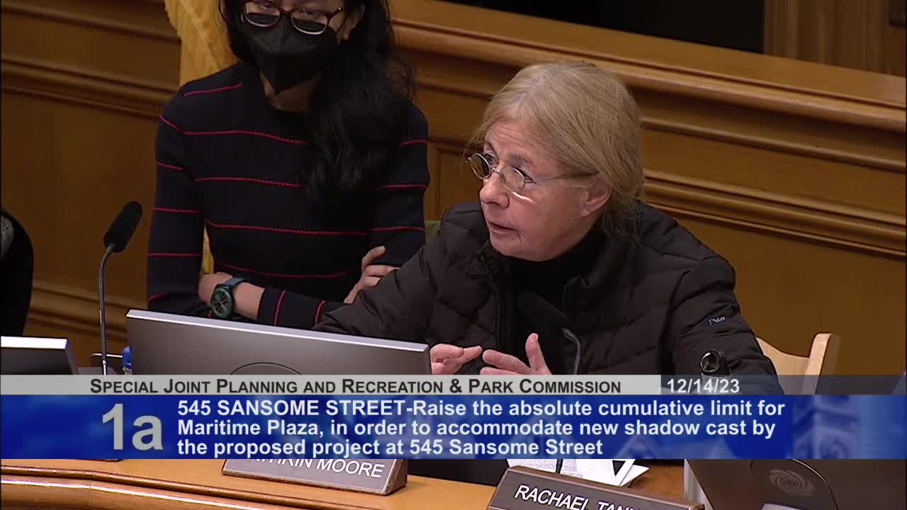 Commissioner Moore advocates for sunlight preservation in San Francisco open spaces