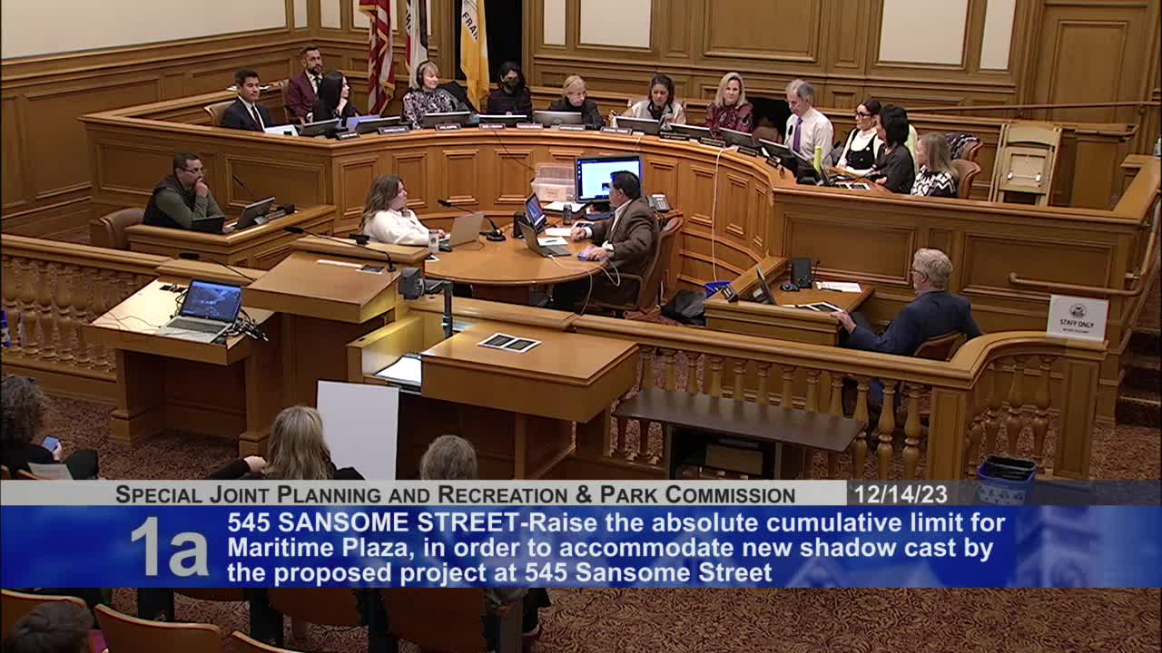 Joint Commissions lift shadow limit for Maritime Plaza project