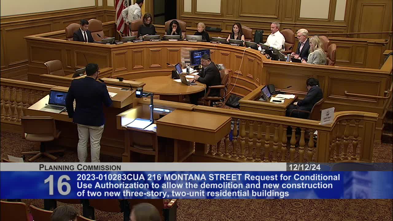 Planning Commission approves 4-unit project at 216 Montana Street despite neighbor concerns