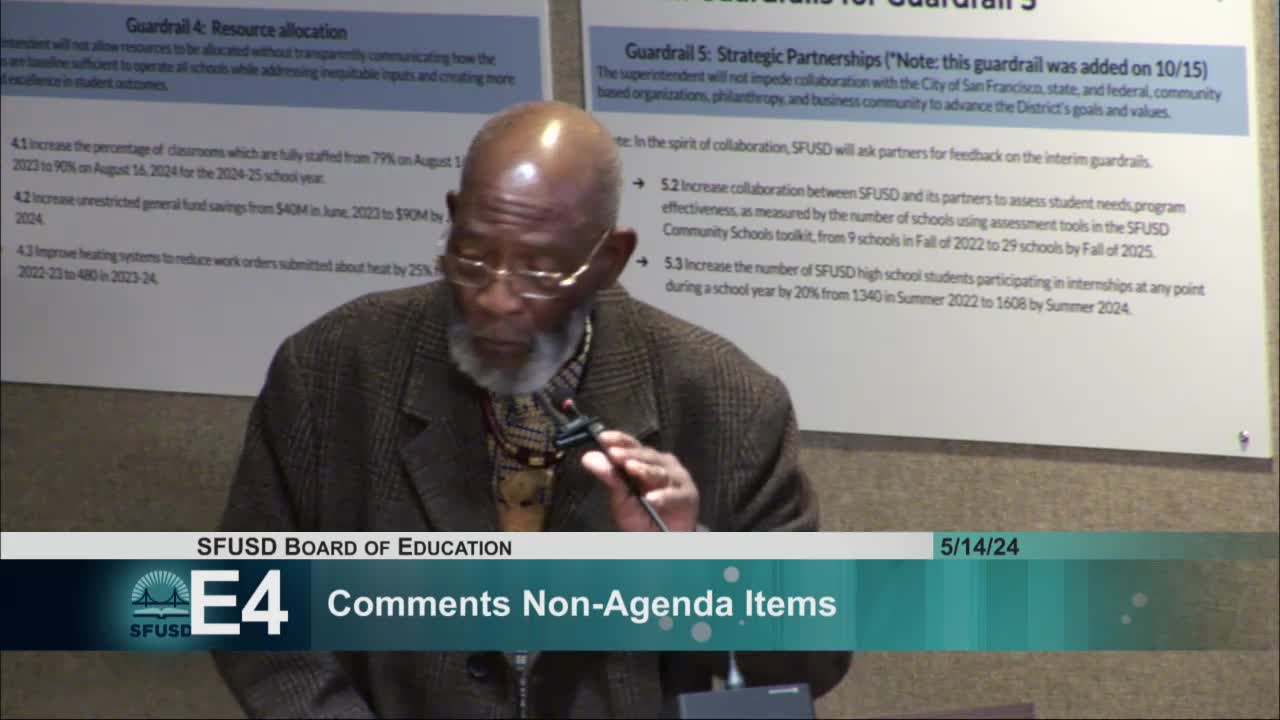 Reverend Brown demands action on Freedom School during public comment