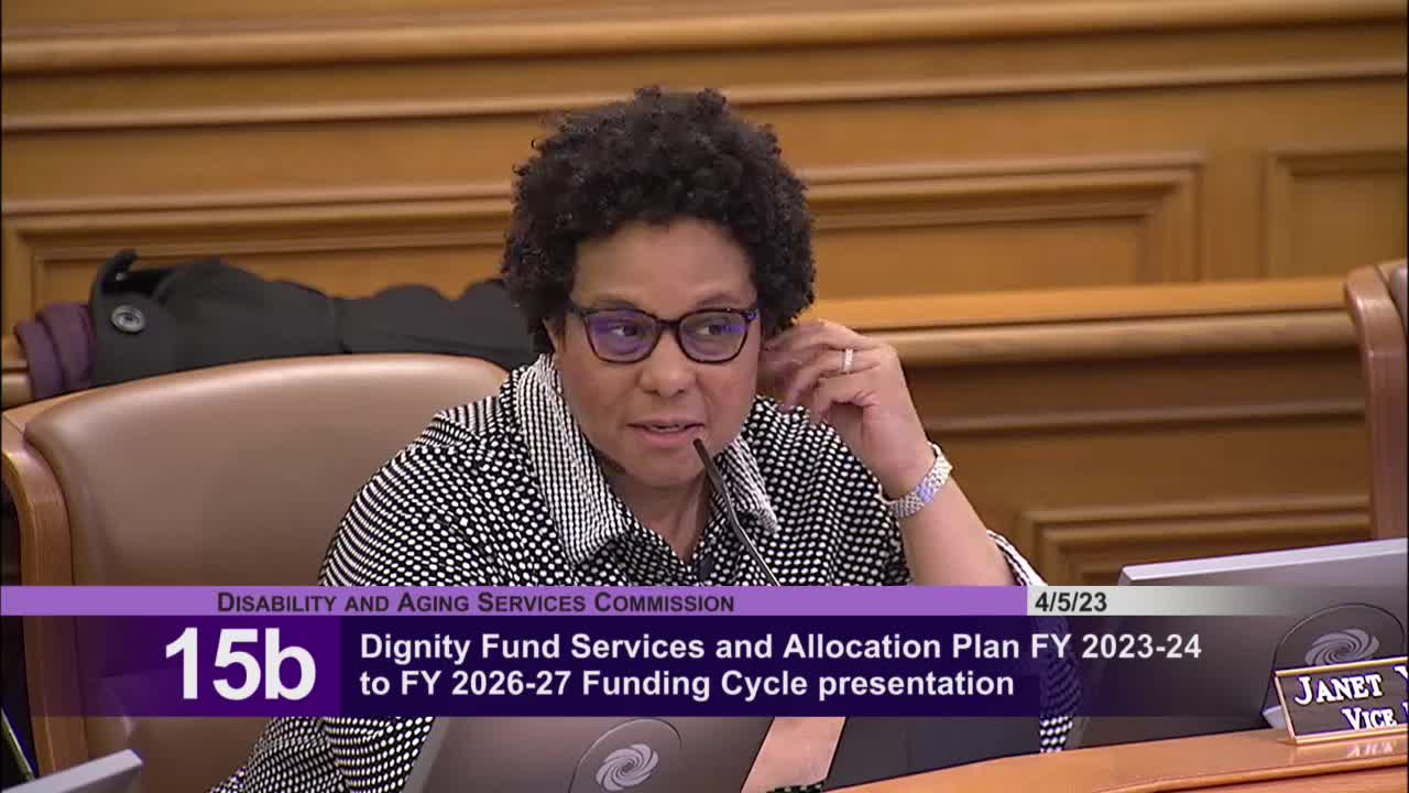 Commissioners discuss Dignity Fund budget amid projected deficit concerns