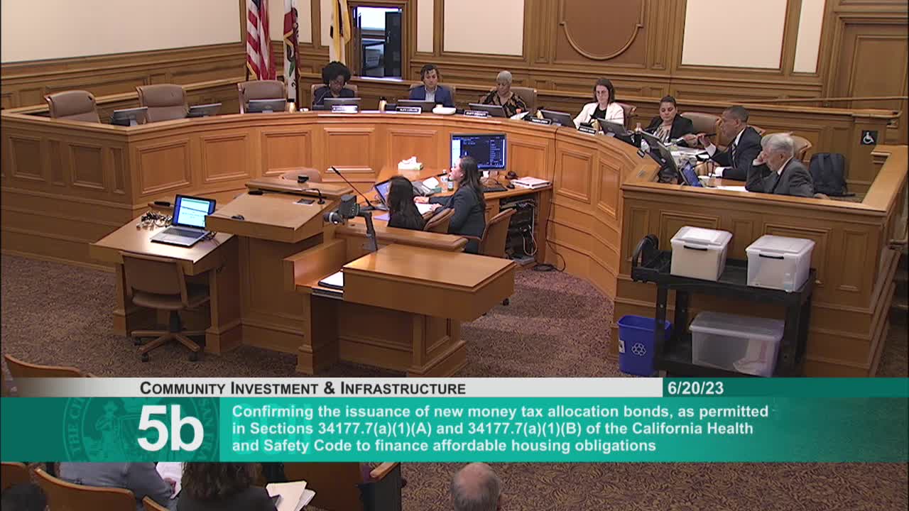 OCII approves bond issuance for 5437 affordable housing units and infrastructure projects