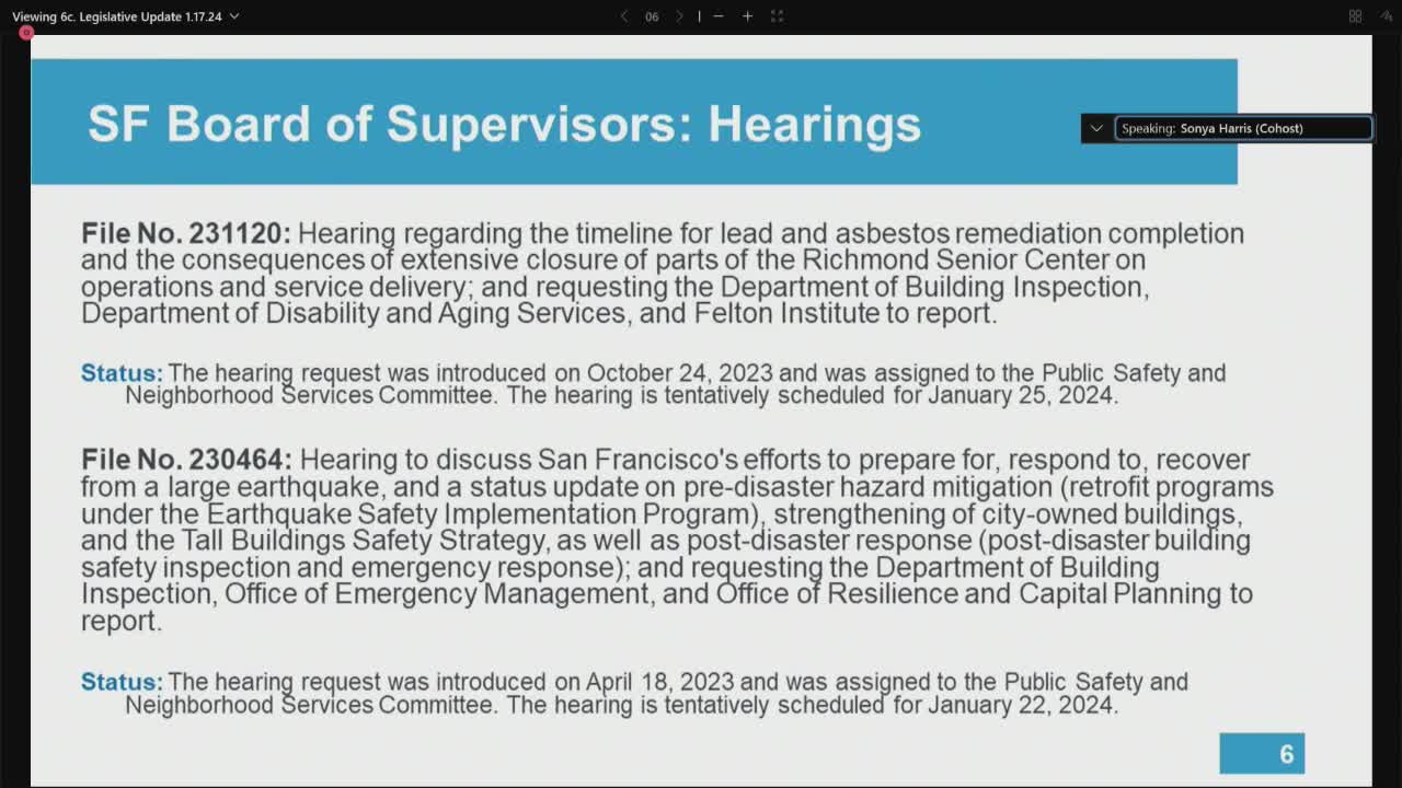 San Francisco prepares for earthquake response and lead remediation hearings