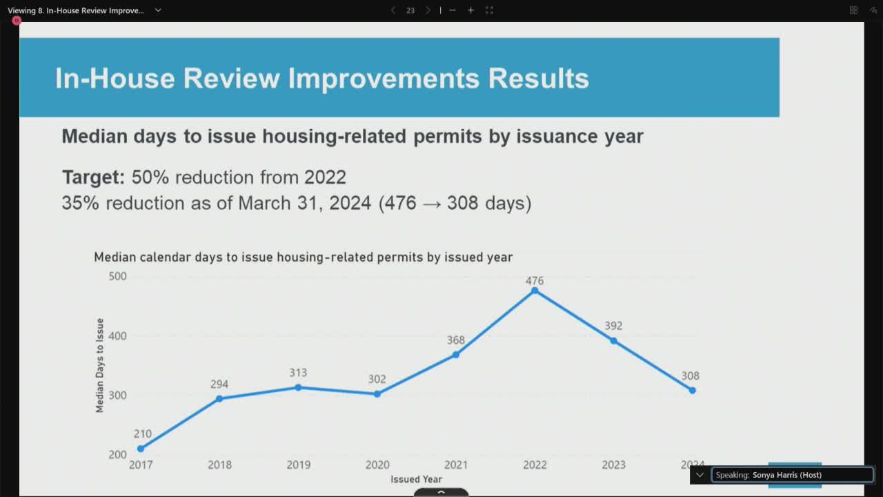 Deputy Director reports significant decrease in housing permit processing times
