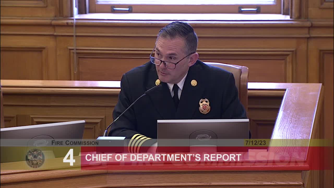 Chief Lathrup presents fire department report highlighting backlog reduction and safety measures