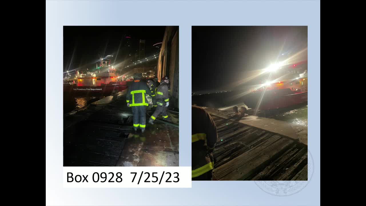 San Francisco firefighters tackle Pier 28 blaze and rescue injured workers