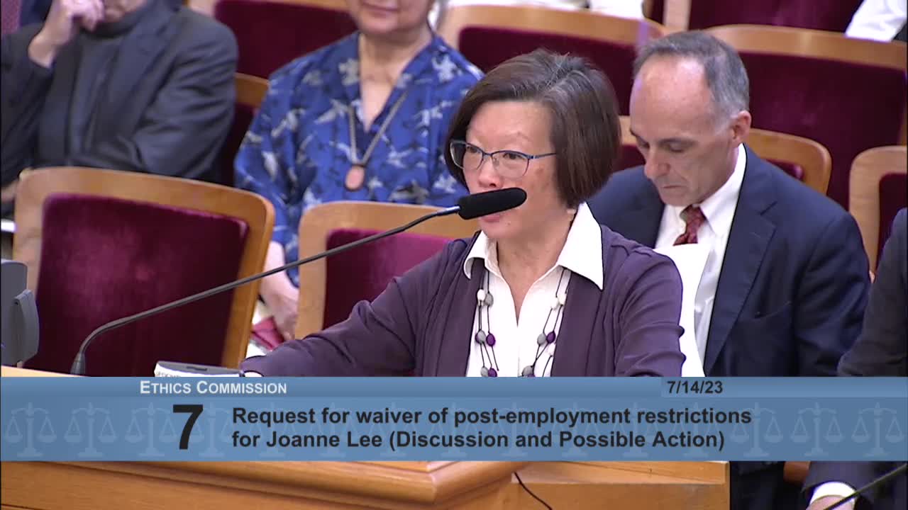 Joanne Lee seeks waiver to join Chinatown Media and Arts Collaborative as executive director