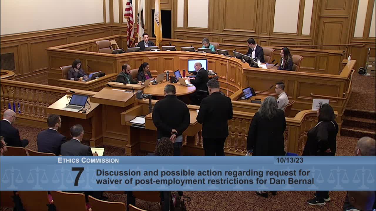 Commissioners urged to approve Dan Bernal's waiver for UCSF Vice Chancellor role