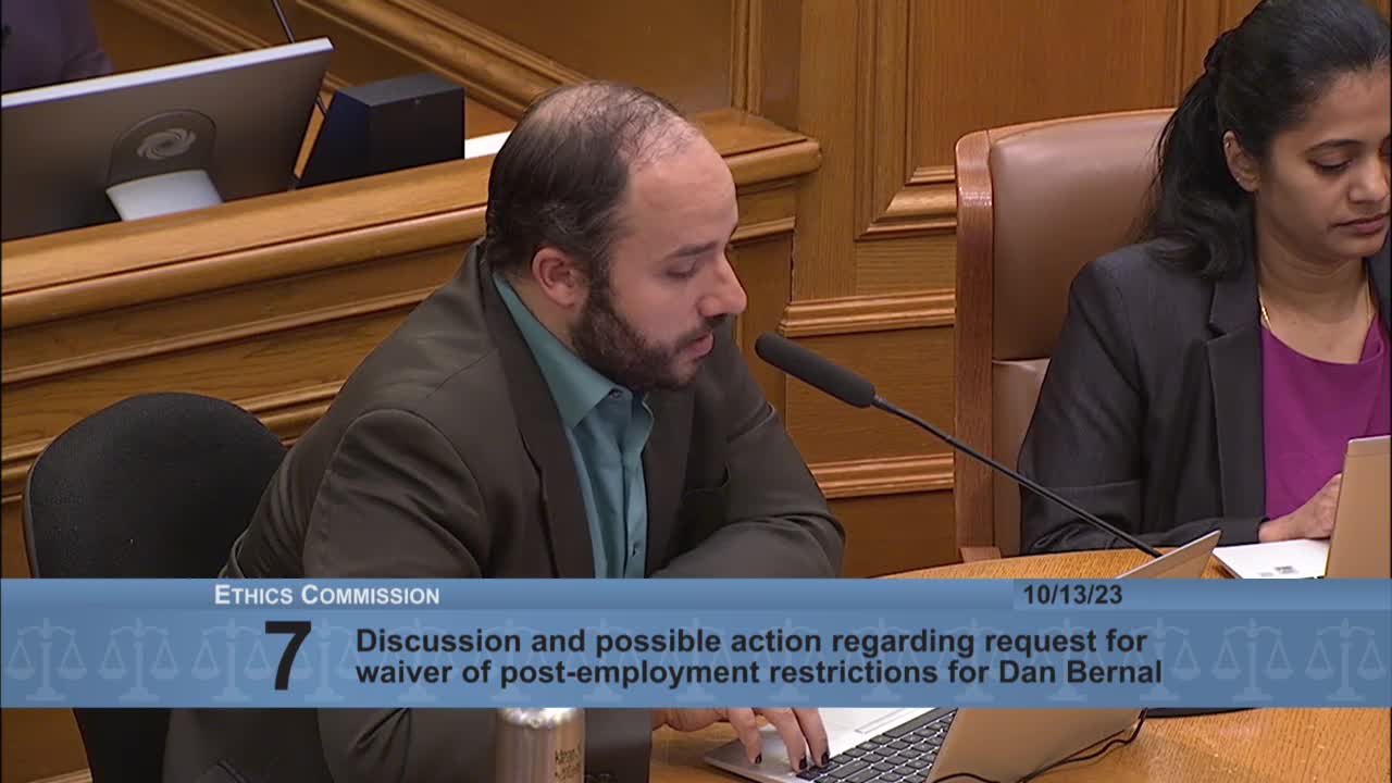 Mr. Vernal seeks waiver to accept UCSF Vice Chancellor position amidst ethics concerns