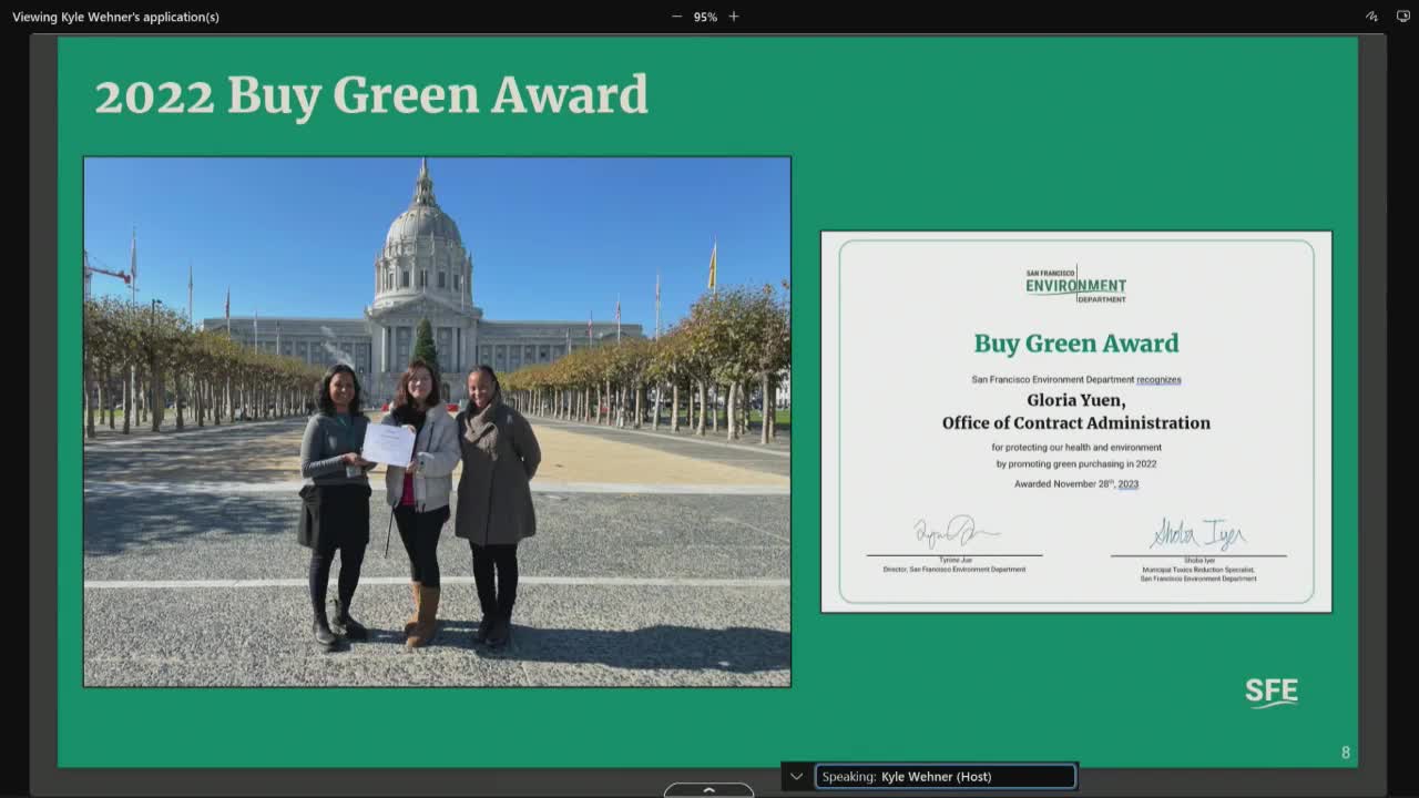 Gloria Yuan receives Buy Green award for excellence in environmental contract enforcement
