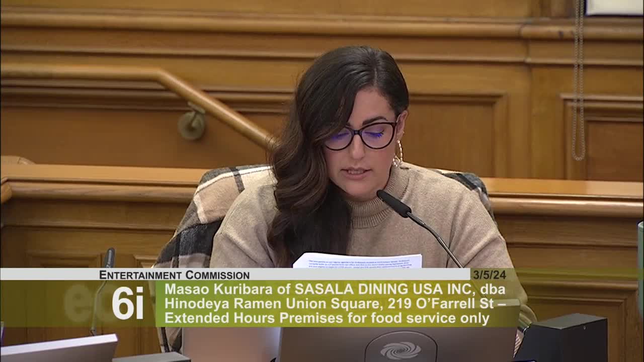 Ramen restaurant seeks permit for late night food service in San Francisco